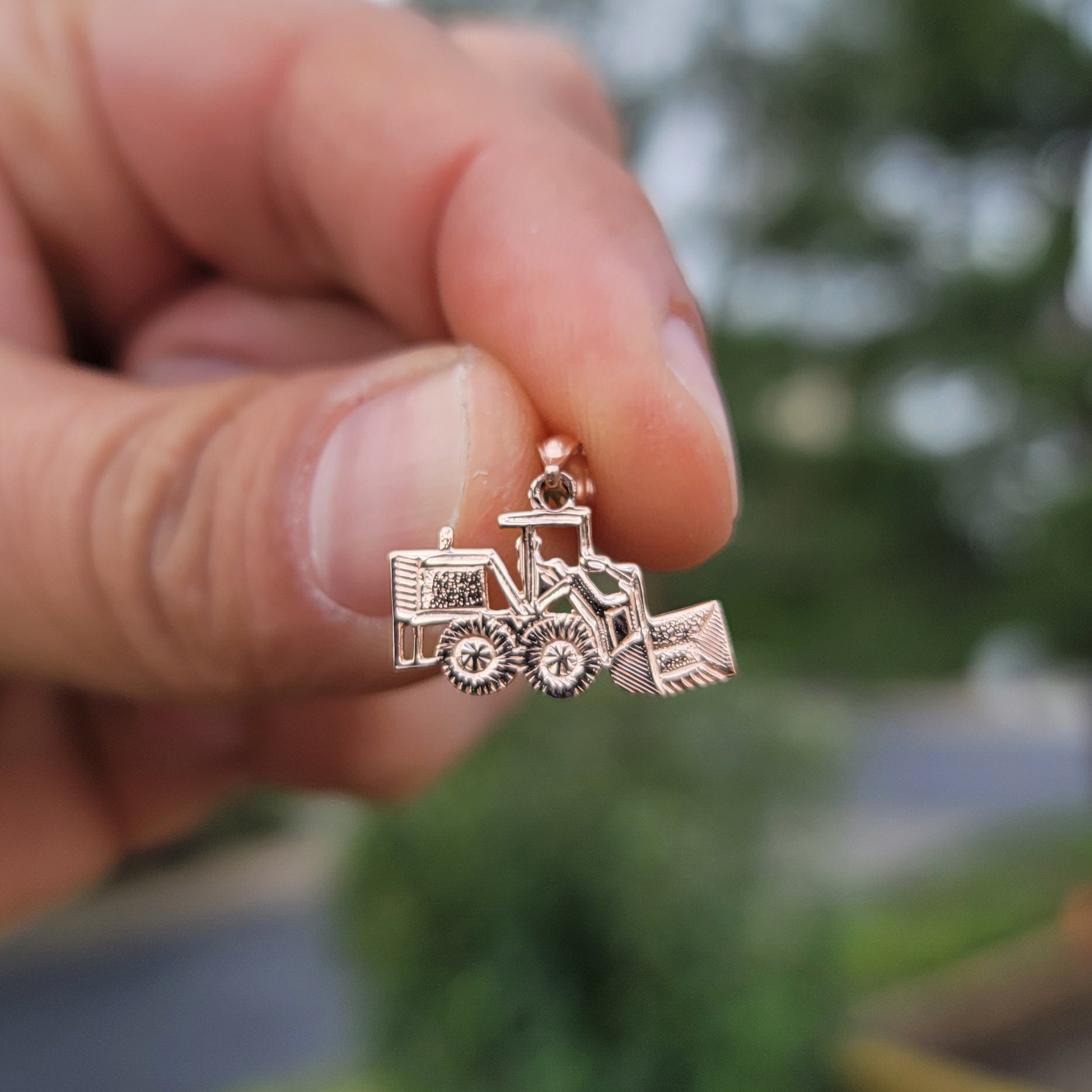 14K or 18K Gold Bulldozer Pendant