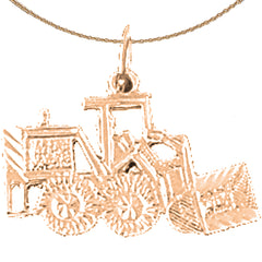 14K or 18K Gold Bulldozer Pendant