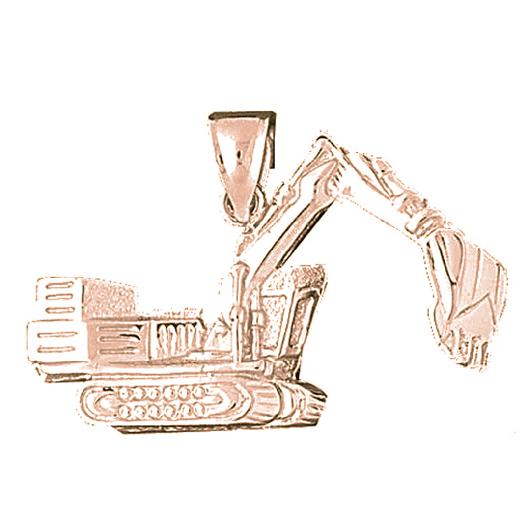 10K, 14K or 18K Gold Bulldozer Pendant