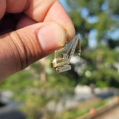 10K, 14K or 18K Gold Crane Pendant
