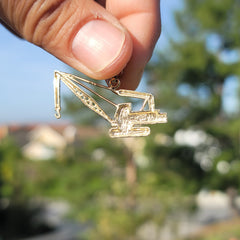 10K, 14K or 18K Gold Crane Pendant