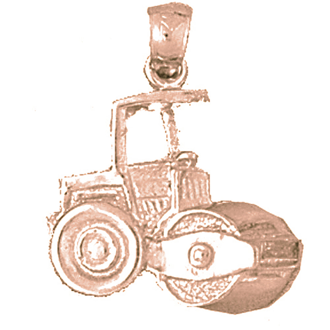 10K, 14K or 18K Gold Steam Roller Pendant