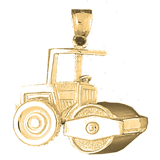 10K, 14K or 18K Gold Steam Roller Pendant