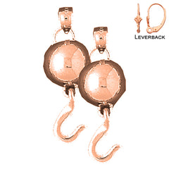 Pendientes de cadena y bolas de oro de 14 quilates o 18 quilates