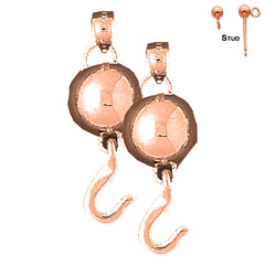 Pendientes de cadena y bolas de oro de 14 quilates o 18 quilates