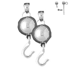 Pendientes de cadena y bolas de oro de 14 quilates o 18 quilates