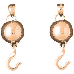 14K or 18K Gold 33mm Ball And Chain Earrings