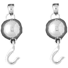 14K or 18K Gold 33mm Ball And Chain Earrings