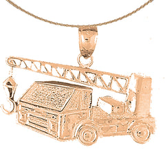 10K, 14K or 18K Gold Cement Truck Pendant