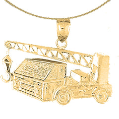 10K, 14K or 18K Gold Cement Truck Pendant