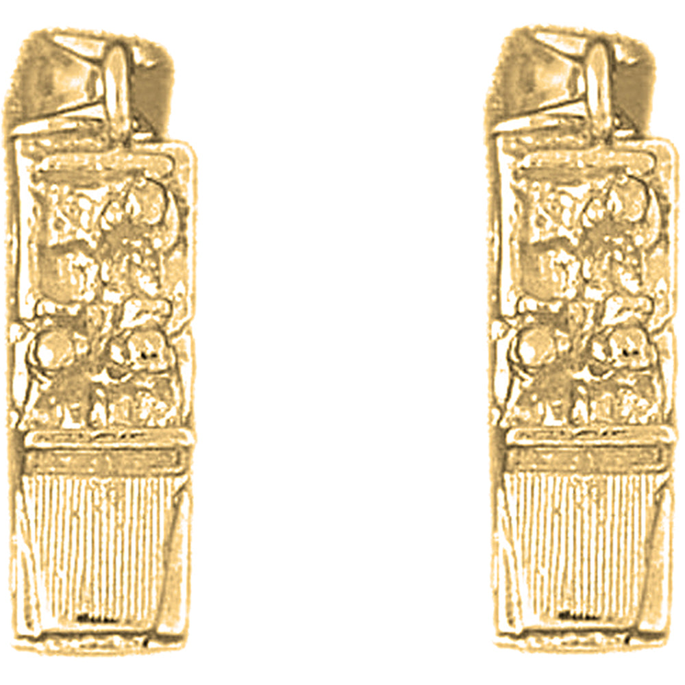 14K or 18K Gold 21mm 3D Car Earrings