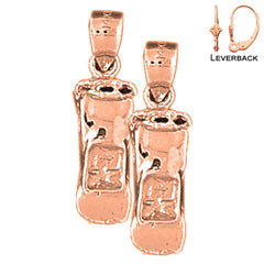 Pendientes de coche 3D de oro de 14 quilates o 18 quilates