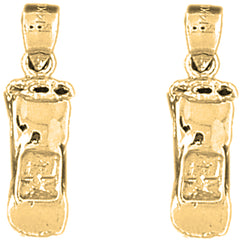 14K or 18K Gold 24mm 3D Car Earrings