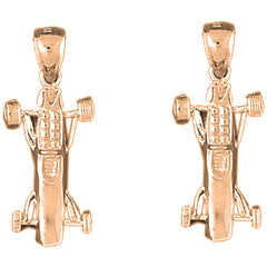14K or 18K Gold 30mm 3D Car Earrings