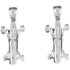 14K or 18K Gold 30mm 3D Car Earrings