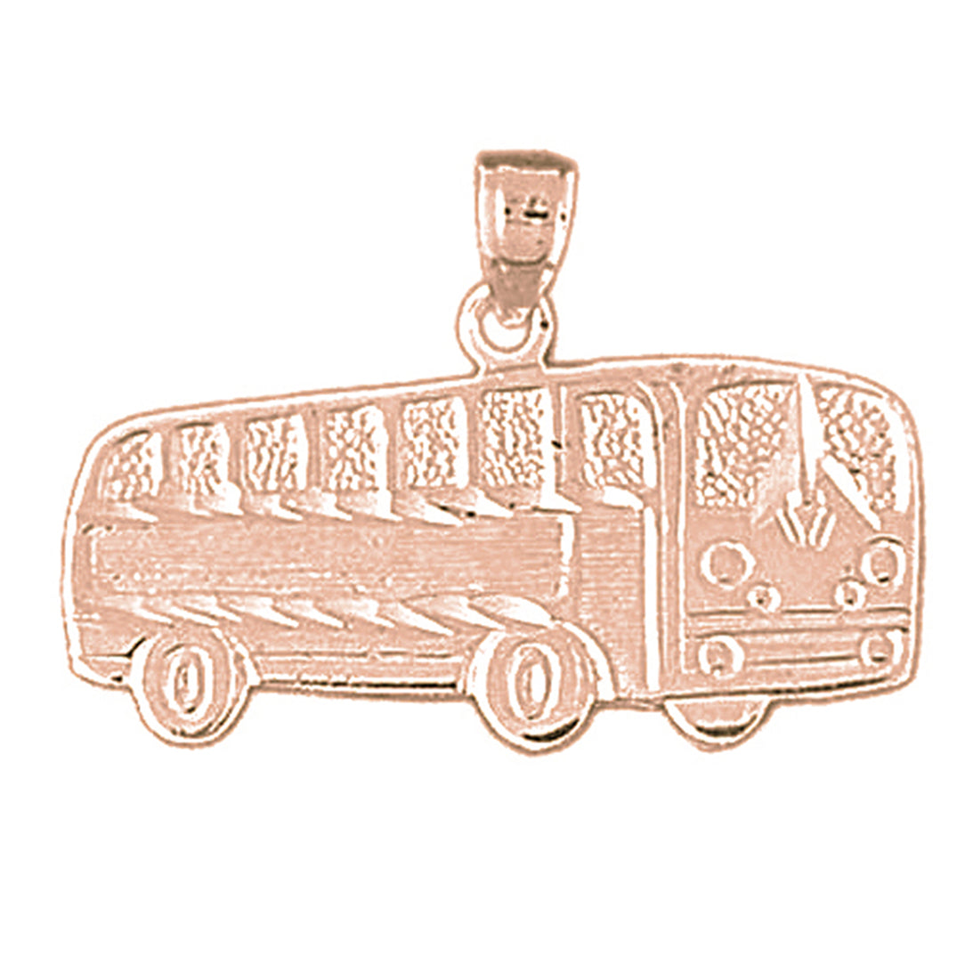 14K or 18K Gold Bus Pendant