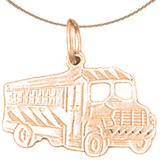 Colgante de autobús de oro de 14 quilates o 18 quilates