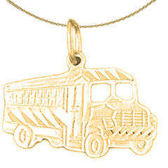 Colgante de autobús de oro de 14 quilates o 18 quilates