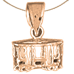 14K or 18K Gold 3D Trolley Pendant
