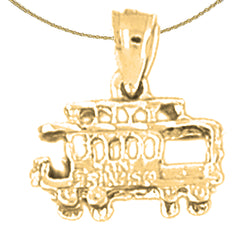 10K, 14K or 18K Gold 3D Trolley Pendant