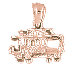 10K, 14K or 18K Gold 3D Trolley Pendant