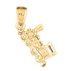 14K or 18K Gold 3D Train Engine Locomotive Pendant