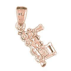 14K or 18K Gold 3D Train Engine Locomotive Pendant