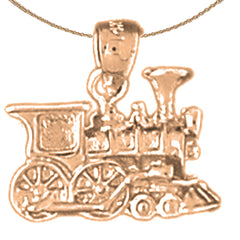 14K or 18K Gold Train Engine Locomotive Pendant