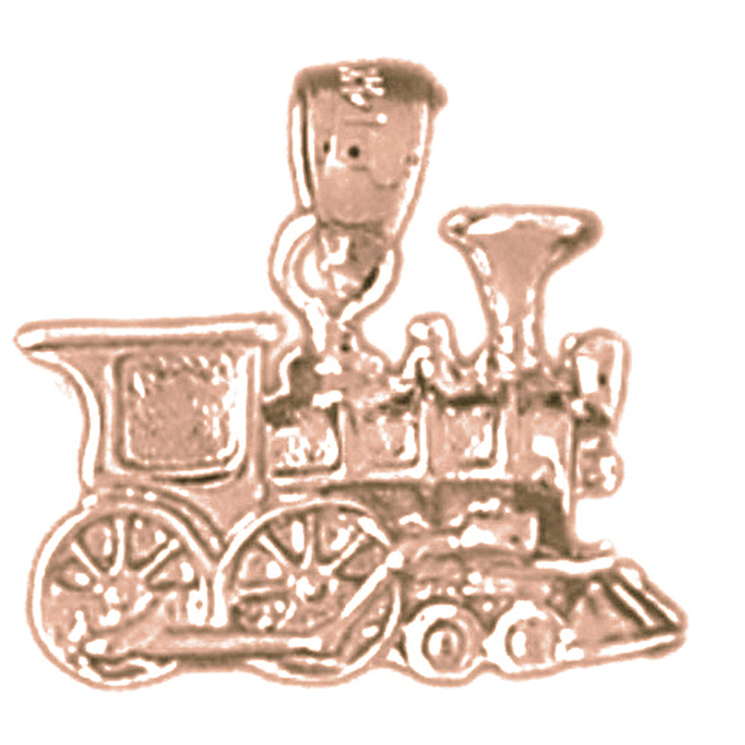 14K or 18K Gold Train Engine Locomotive Pendant