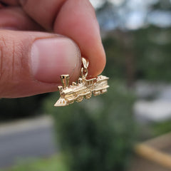 14K or 18K Gold Train Engine Locomotive Pendant
