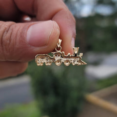 14K or 18K Gold Train Engine Locomotive Pendant