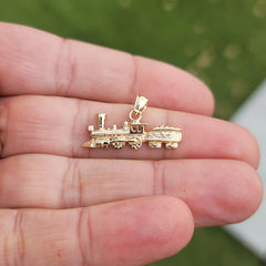14K or 18K Gold Train Engine Locomotive Pendant