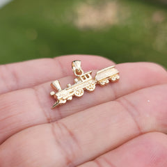 14K or 18K Gold Train Engine Locomotive Pendant