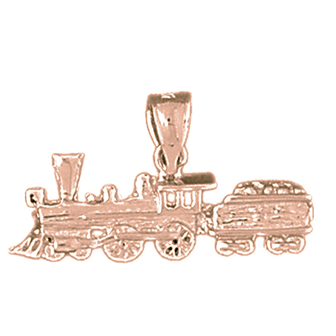 14K or 18K Gold Train Engine Locomotive Pendant