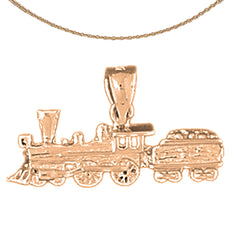 14K or 18K Gold Train Engine Locomotive Pendant