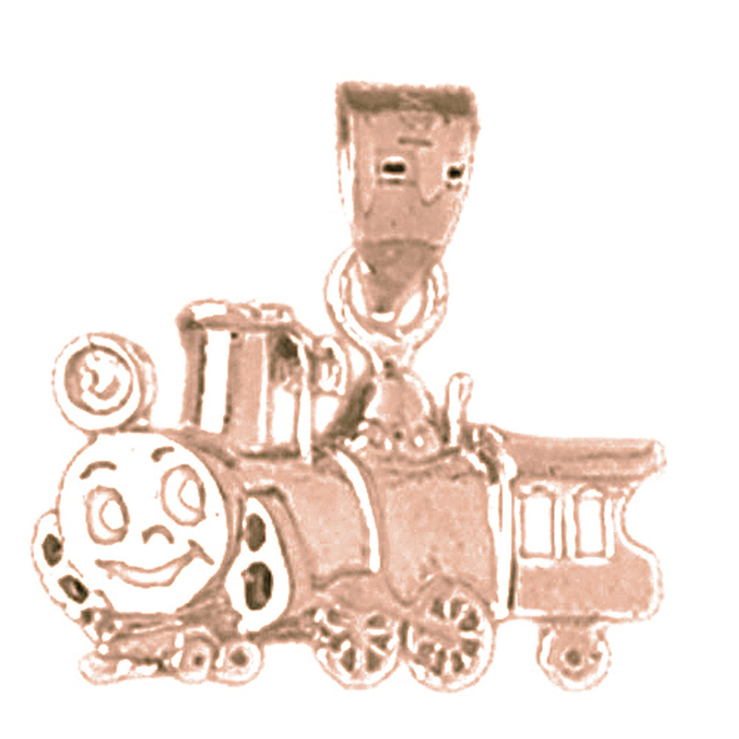 14K or 18K Gold Train Engine Locomotive Pendant