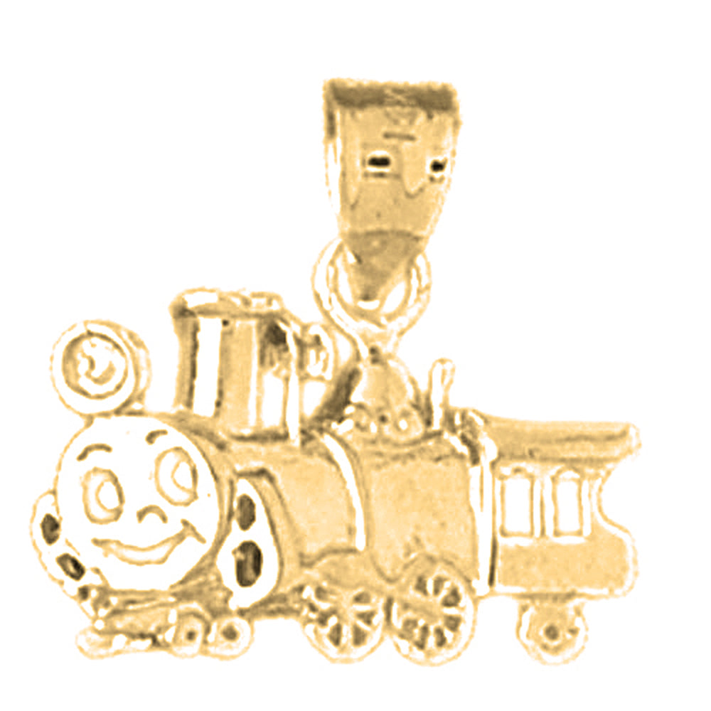 14K or 18K Gold Train Engine Locomotive Pendant