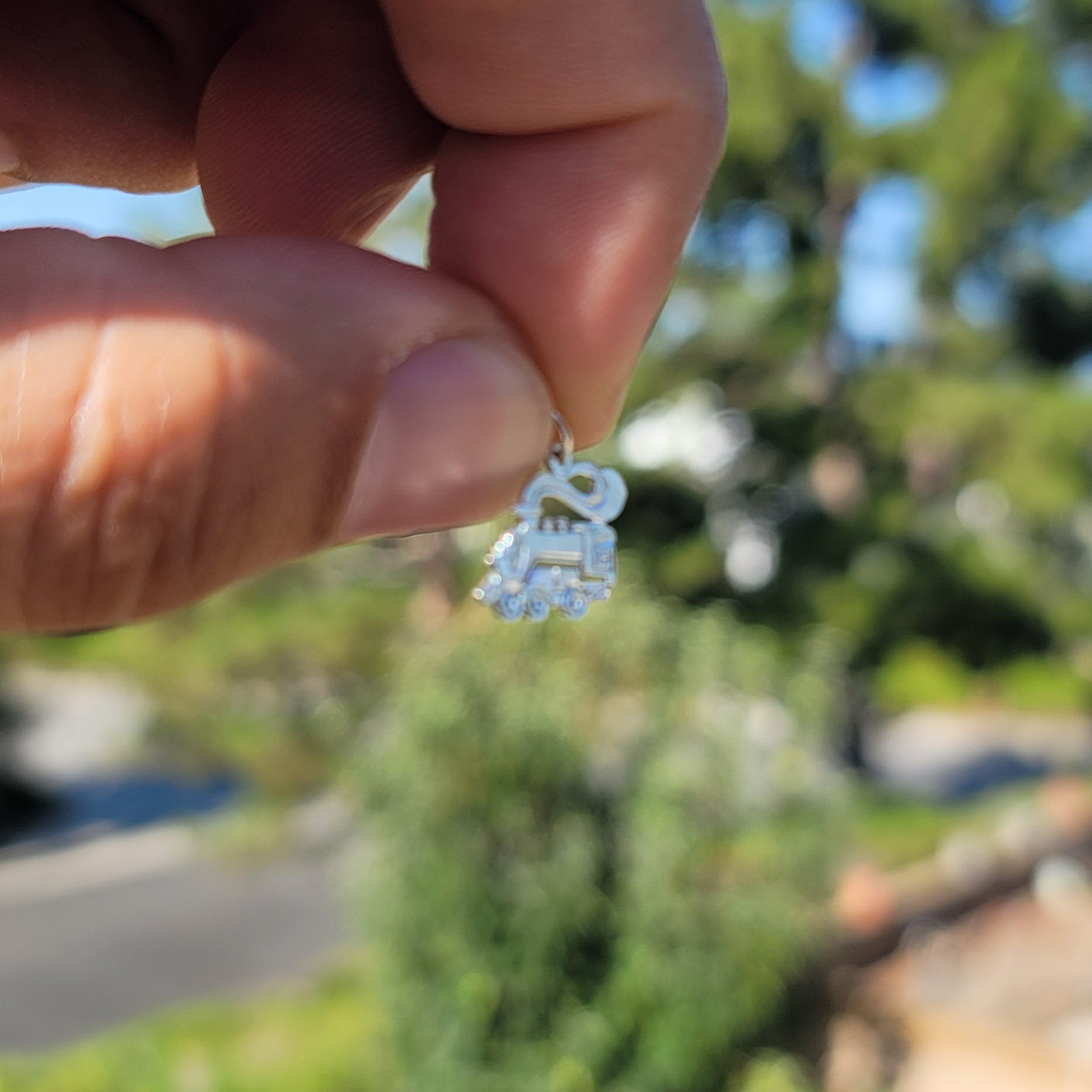 14K or 18K Gold Train Engine Locomotive Pendant