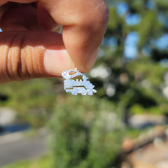 Anhänger mit Lokomotive aus 14-karätigem oder 18-karätigem Gold