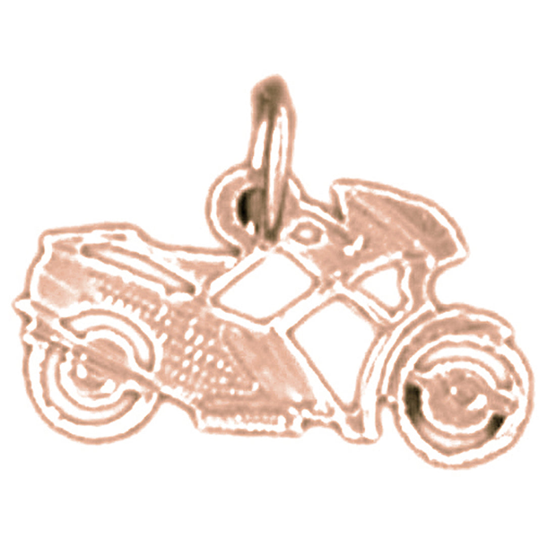 14K or 18K Gold Motorcycle Pendant