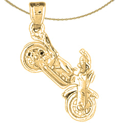 10K, 14K or 18K Gold 3D Motorcycle Pendant