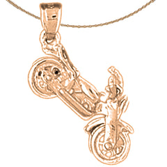 10K, 14K or 18K Gold 3D Motorcycle Pendant