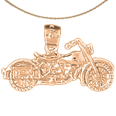 14K or 18K Gold Motorcycle Pendant