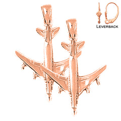 14K or 18K Gold Airplane Earrings