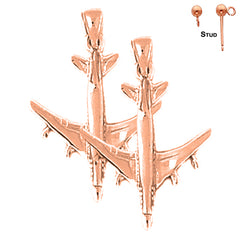 14K or 18K Gold Airplane Earrings