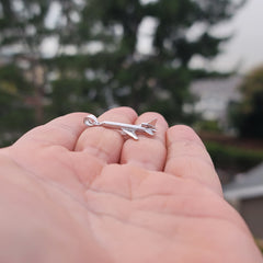 10K, 14K or 18K Gold 3D Airplane Pendant