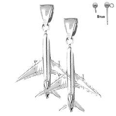14K or 18K Gold 3D Airplane Earrings