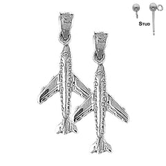 14K or 18K Gold 3D Airplane Earrings