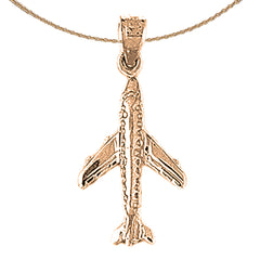 14K or 18K Gold 3D Airplane Pendant