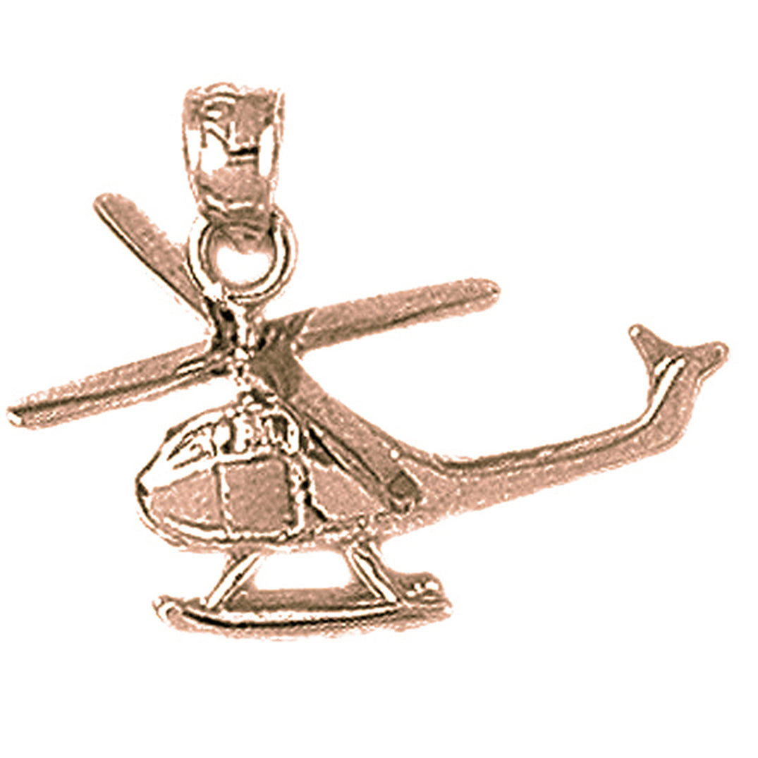 10K, 14K or 18K Gold Helicopter Pendant